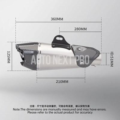 51MM汎用バイク排気アルファカーボンDBキラーマフラーエスケープリンク