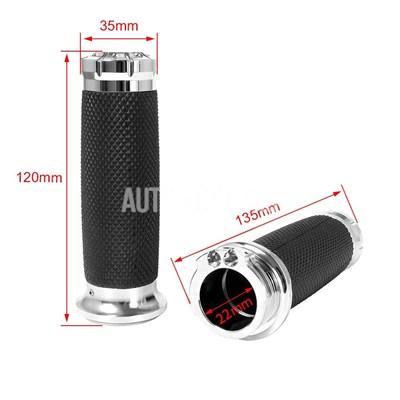 バイク黒1 インチ25mmハンドルバーハンドグリップ22mm7/8 ''アルミ