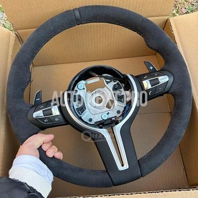 【美品】 F系　F30F31 カーボンアルカンターラ　ステアリング 並行輸入品】Bmw F30 F10 アルカンターラ革ドライカーボン焼付塗装黒