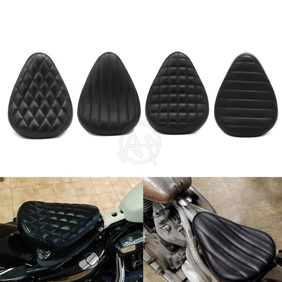 並行輸入品】バイクレトロブラックレザーソロシートハーレーカスタム