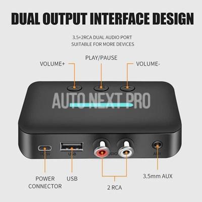 Bluetooth 5.6オーディオレシーバー 3.5mm AUX RCA USB Uディスク