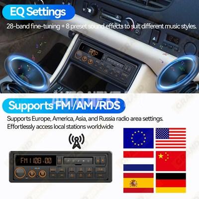 レトロMP3カーラジオプレーヤー 1DINステレオEQ FM AM RDS DAB