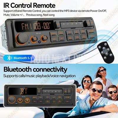 レトロMP3カーラジオプレーヤー 1DINステレオEQ FM AM RDS DAB