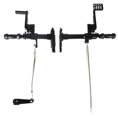 【並行輸入品】ハーレー1991-2003 スポーツスター XL 883 1200モデル用フットペグ付きブラックシャローカットフロントコントロールリンケ_5