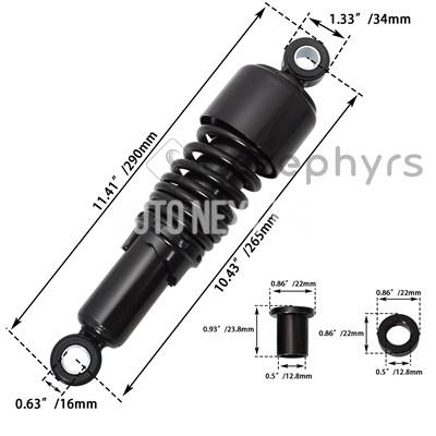 並行輸入品】10.5インチ 267mm バイク用リアショックアブソーバー