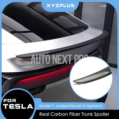 テスラモデルＹジュニパー　カーボン調　 リアトランクスポイラー カーボン テスラ モデルY ジュニパー モデル3 ハイランド 2025用リア