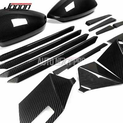 【並行輸入品】100% カーボンインテリアパネル サイドミラーカバー アウディa3 8y 2021 2022スタイリング用フルhdセット_12