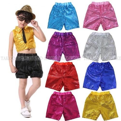 e007【ダンス衣装】スパンコール ショート パンツ 【9色・3サイズ
