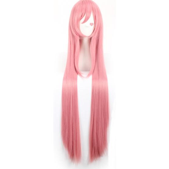 100cm】ピンク ロングツインテールウィッグ ハーフツイン コスプレ