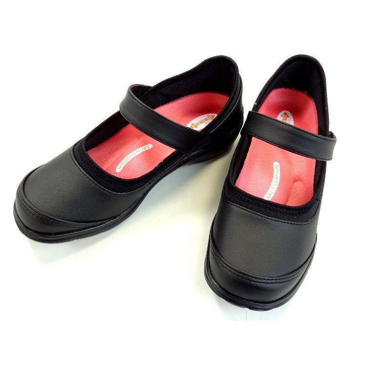 ダンロップ ストレッチフィット036 ブラック 黒 4e レディース 仕事 オフィス シューズ パンプス マジックテープ ストラップ 運動靴 ウォーキング Df 036 タケダ靴店 通販 Yahoo ショッピング