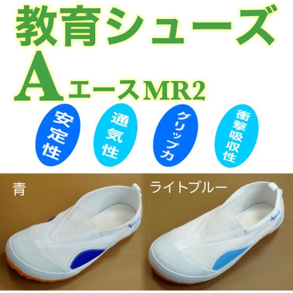 上履き 教育シューズ A エース MR2 青 ブルー ライトブルー 水色 白