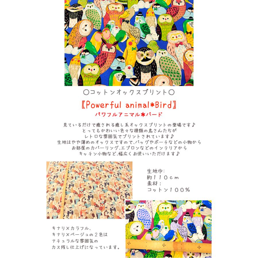 生地 布 鳥 KOKKA Powerful animal パワフルアニマル バード 生地 布 鳥 KOKKA Powerful animal パワフルアニマル バード