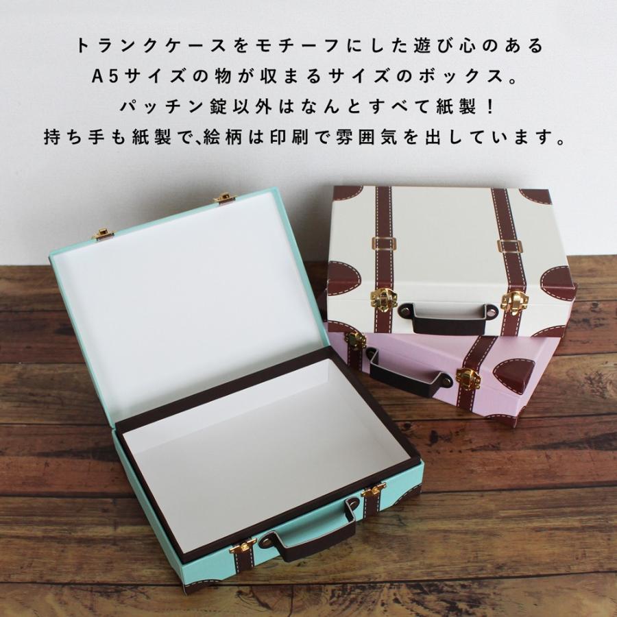 トラベルボックス A5 サイズ 紙製 ピンク ブルーホワイト パステル