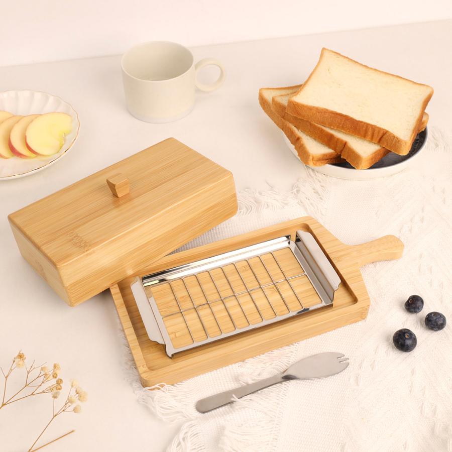 バターケース カッター式 200g用 バターナイフ付き 10gカット バター収納 20分割 バターボックス 竹製 SDGs 脱プラ HTB エコ HTB-BTK2 |  | 01