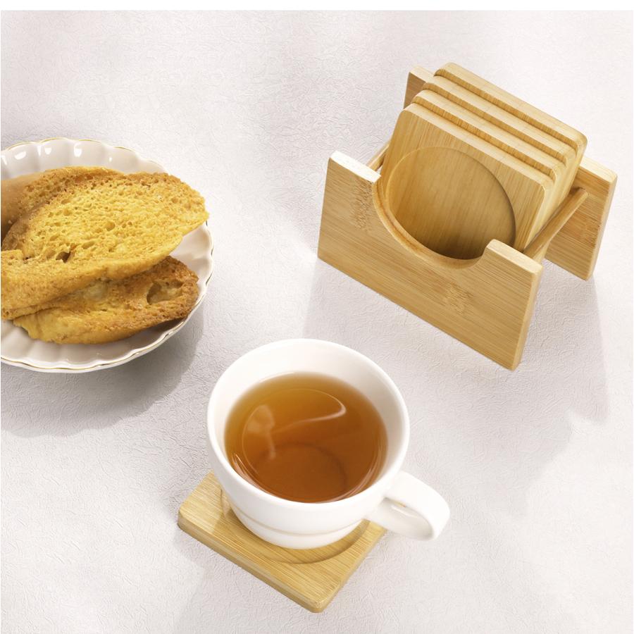コースター 6枚セット 収納ケース付き コップ敷き ソーサー グラスコースター 来客用コースター カフェ 飲食店 竹製 TAKEMI竹美 TM-CT6 |  | 02