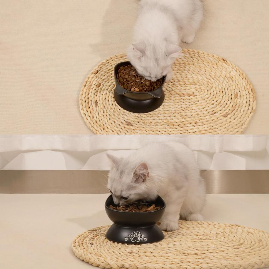 猫 エサ入れ 餌入れ フードボウル エサ皿 傾斜 ペット食器 陶器