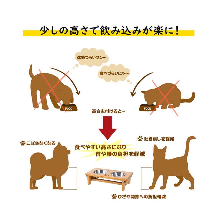 犬 猫 食器台 フードスタンド Sサイズ ペット食器台 フードボウル 餌台 水入れ 竹製 食べやすい 爆買 良木工房YOSHIKI YK-PF1 |  | 04