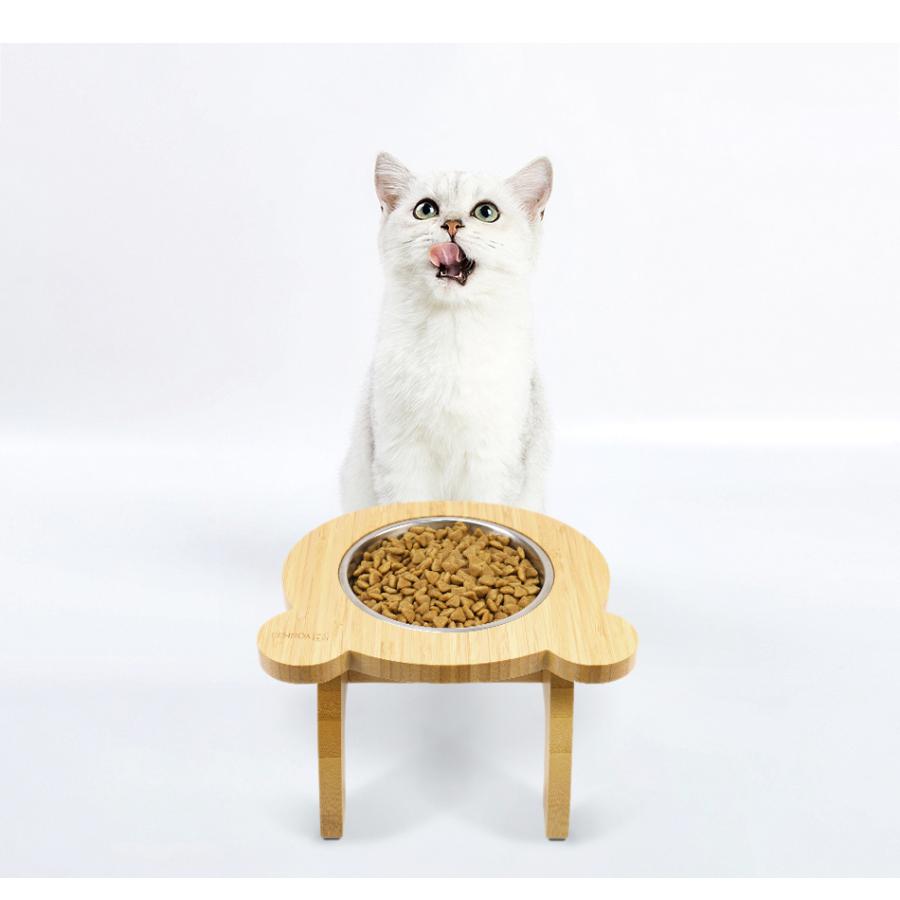 エサ台、猫・犬 木製15度斜めネコ食器 犬食事台 ペット餌入れ 犬猫用 説明書付 食器台 猫食器 ペット用食器台 猫 犬 餌入れ 斜め フードボウル エサ皿