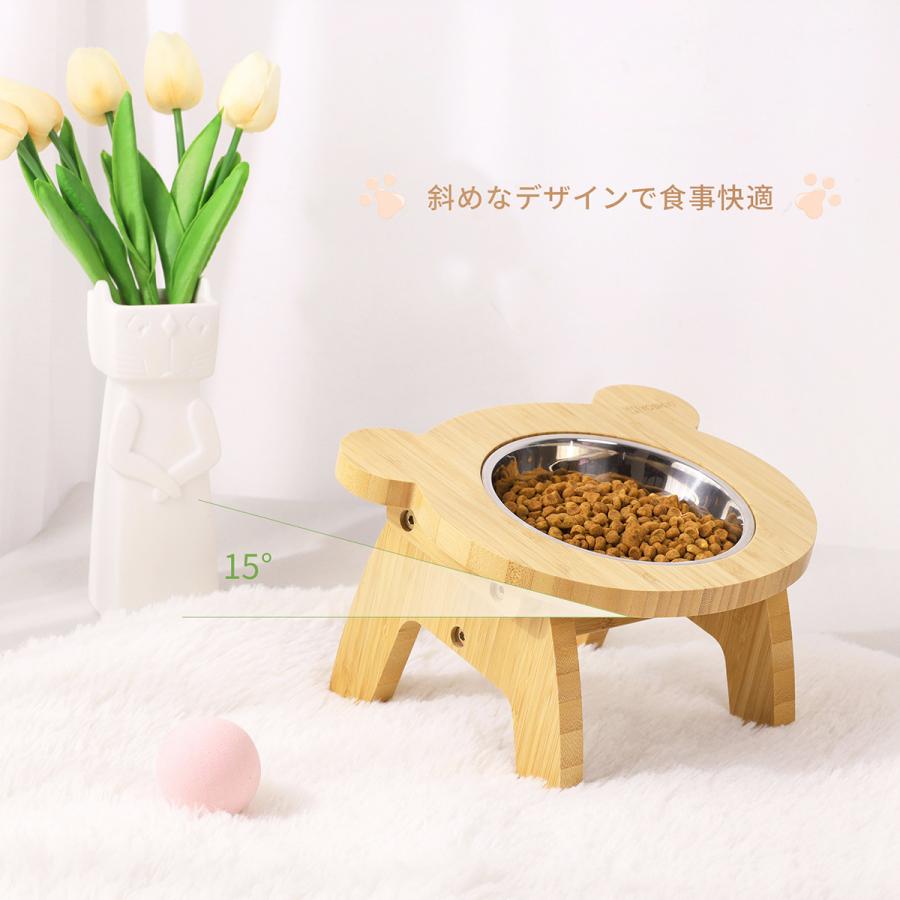 食器台 猫食器 ペット用食器台 猫 犬 餌入れ 斜め フードボウル エサ皿 エサ入れ 猫用 フードスタンド 竹製 ペット用品 YK-PN1 良木工房YOSHIKI |  | 03