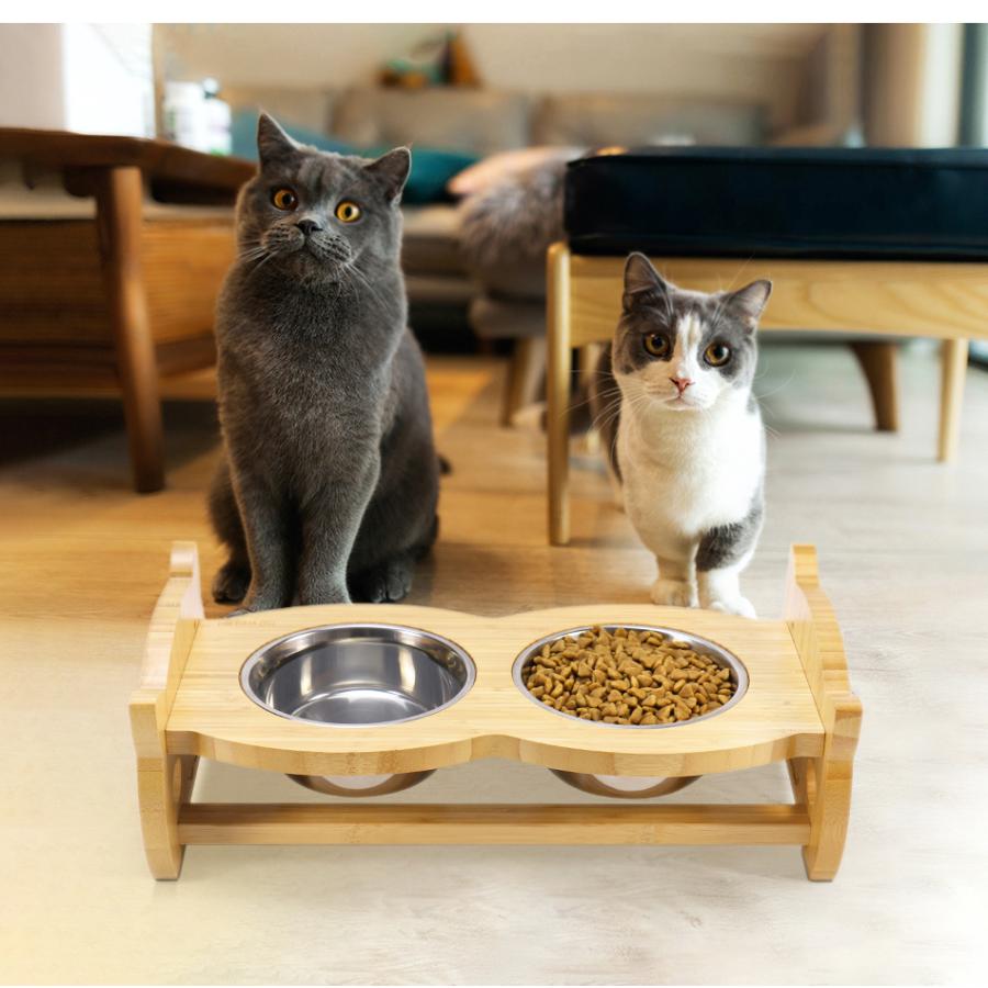 ペット用食器台 斜め 猫 犬 食器台 フードボール フードスタンド