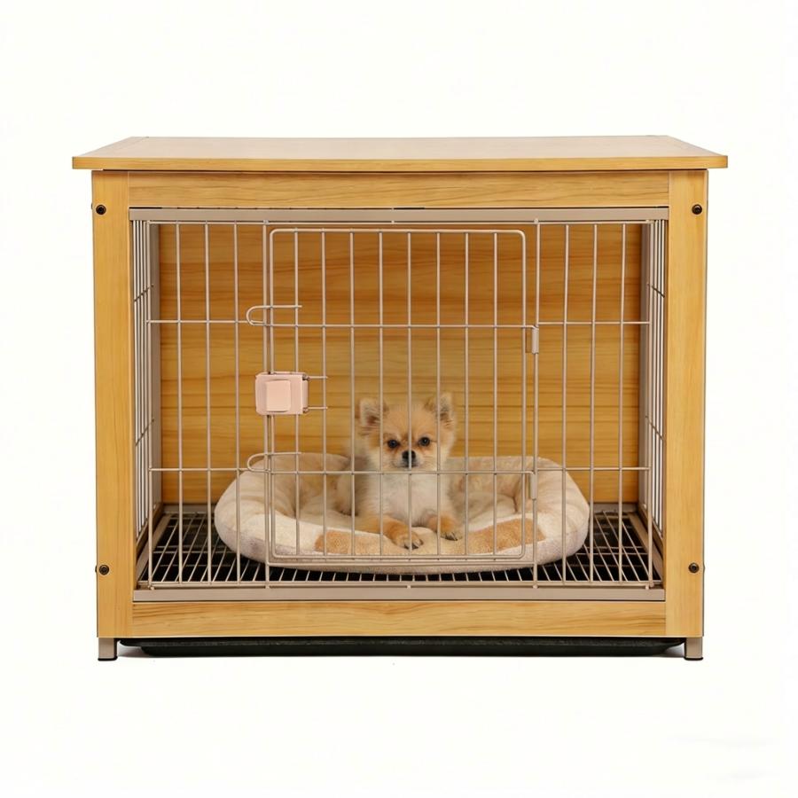良木工房YOSHIKI】木製 犬 ケージ 屋根付き 小型犬用 ペットサークル 