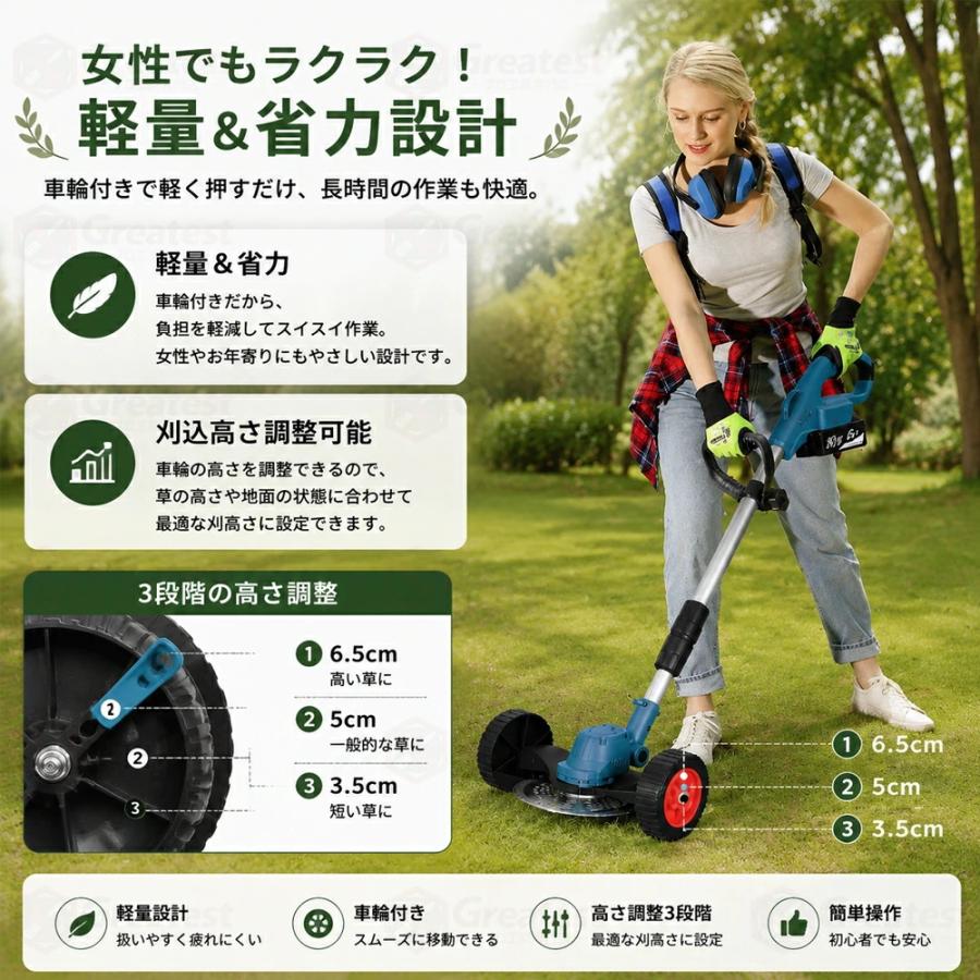 草刈り機 正規品 充電式 電動草刈機 肩掛ベルト 自走式アシスト 21V 9