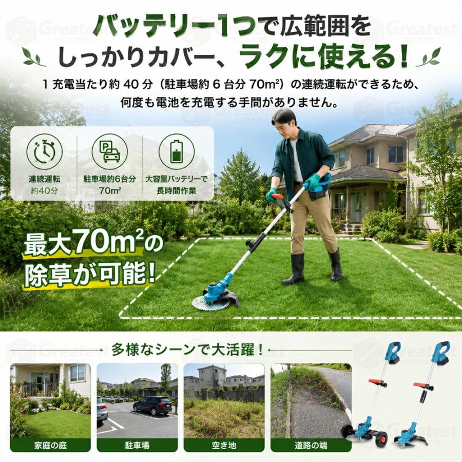 草刈り機 正規品 充電式 電動草刈機 肩掛ベルト 自走式アシスト 21V 9