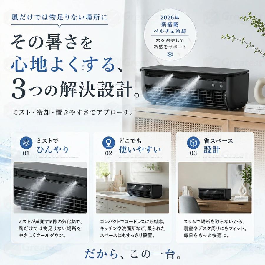 ミニエアコン ミニクーラー ポータブル クールエアーミスト 冷風機