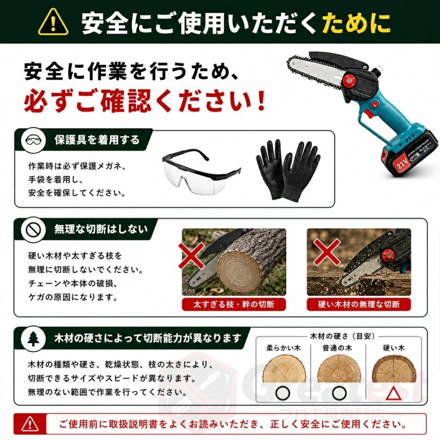 チェーンソー 充電式 コードレス 電動チェーンソー 6/8インチ 小型