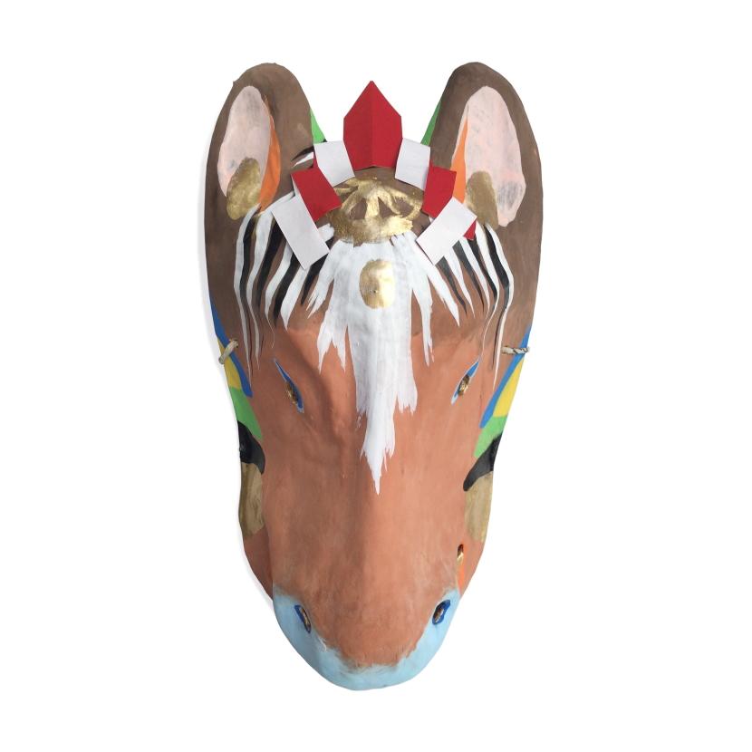 歴史のある古和紙のお面「嵯峨面」 『2026年 干支面（午・うま