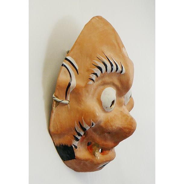厄除嵯峨面 未 羊 お面 骨董 干支 京都嵯峨 厄除魔除面 縁起物 藤原