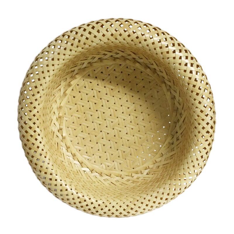 白竹 無双籠 直径約25cm （折り返し盛篭 鉄線編み） 果物やお菓子