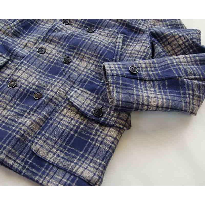 HELLER'S CAFE　ヘラーズカフェ 【HELLER'S CAFE】1930's Gray-Navy Cotton Check Western Ranch Jacketの画像