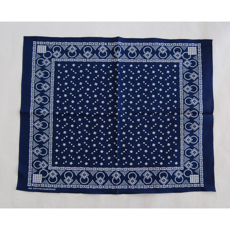 WAREHOUSEウエアハウス バンダナ 5227 SELVEDGE INDIGO BANDANA D柄