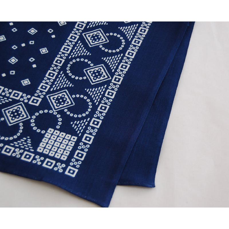 WAREHOUSEウエアハウス バンダナ 5227 SELVEDGE INDIGO BANDANA D柄