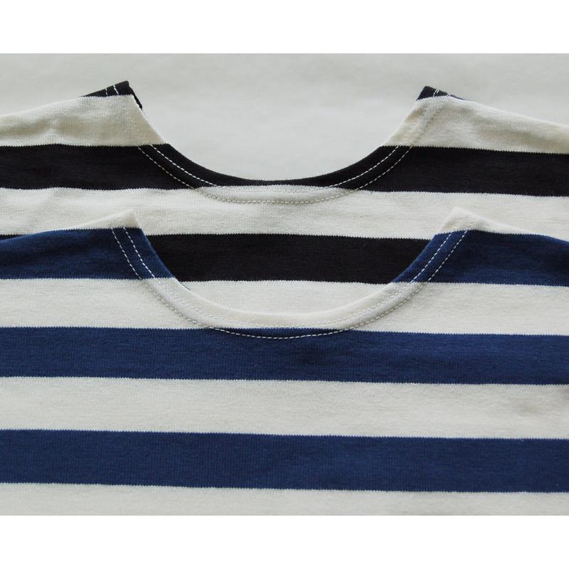 [新品 未使用] ウエアハウス　WAREHOUSE 長袖40ボーダー　ネイビー WAREHOUSEウエアハウスロングスリーブ 4095 7分袖 1インチボーダーTEE
