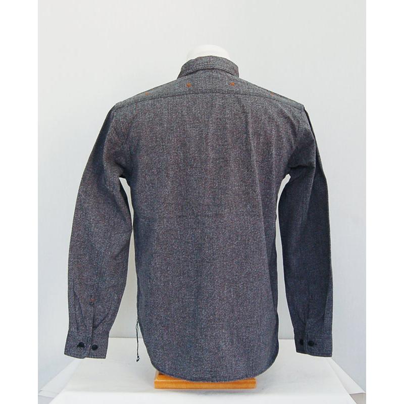 COLIMBOコリンボ 長袖シャツ ZX-0319 ウエアストラッセル　ベンチレートワークシャツ（杢ブラック）｜takeoff-clothing｜04