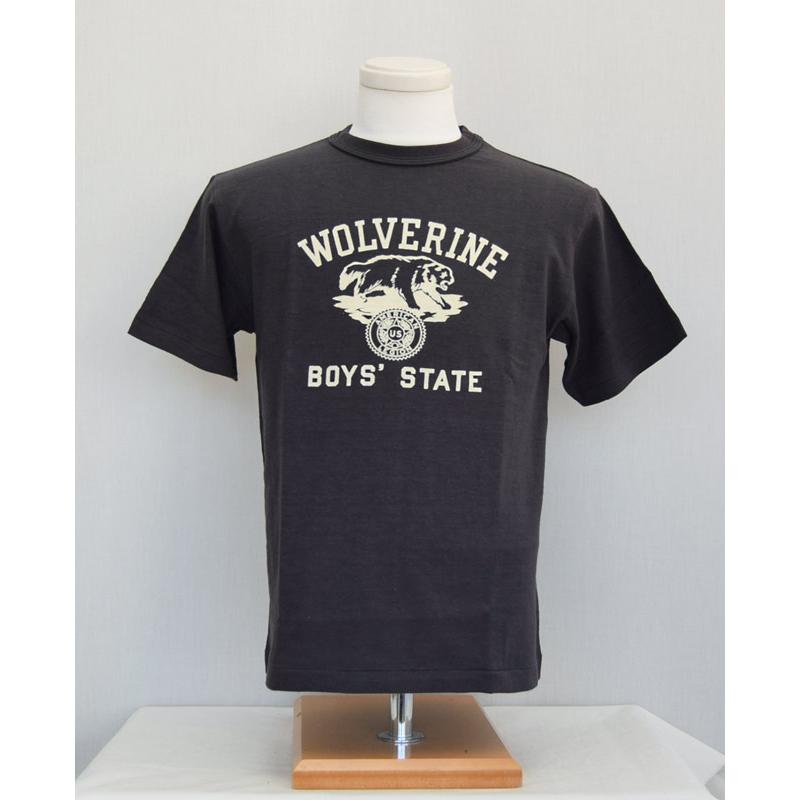 WAREHOUSEウエアハウス Tシャツ 4601 WOLVERINE フロッキープリント