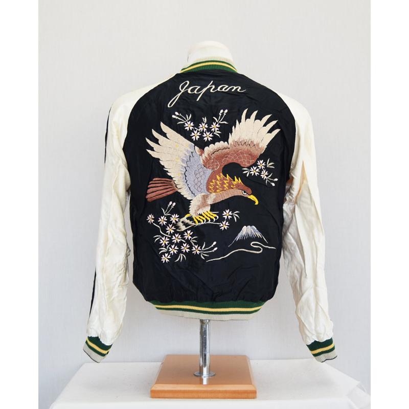 TAILOR TOYO テーラー東洋スカジャンTT15390-165 / Early 1950s Style Acetate Souvenir Jacket “ROARING TIGER” × “EAGLE”(RED)の画像