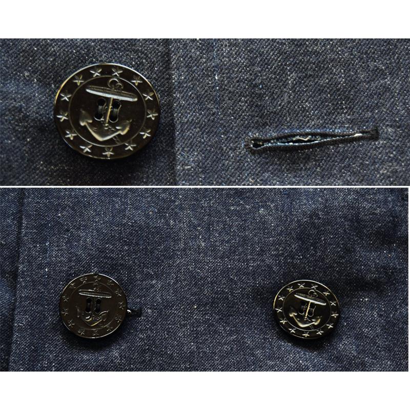 WAREHOUSEウエアハウス アウターLot 2205 1920'S WW1 STYLE U.S.NAVY 13STARS PEA COAT(インディコデニム)の画像