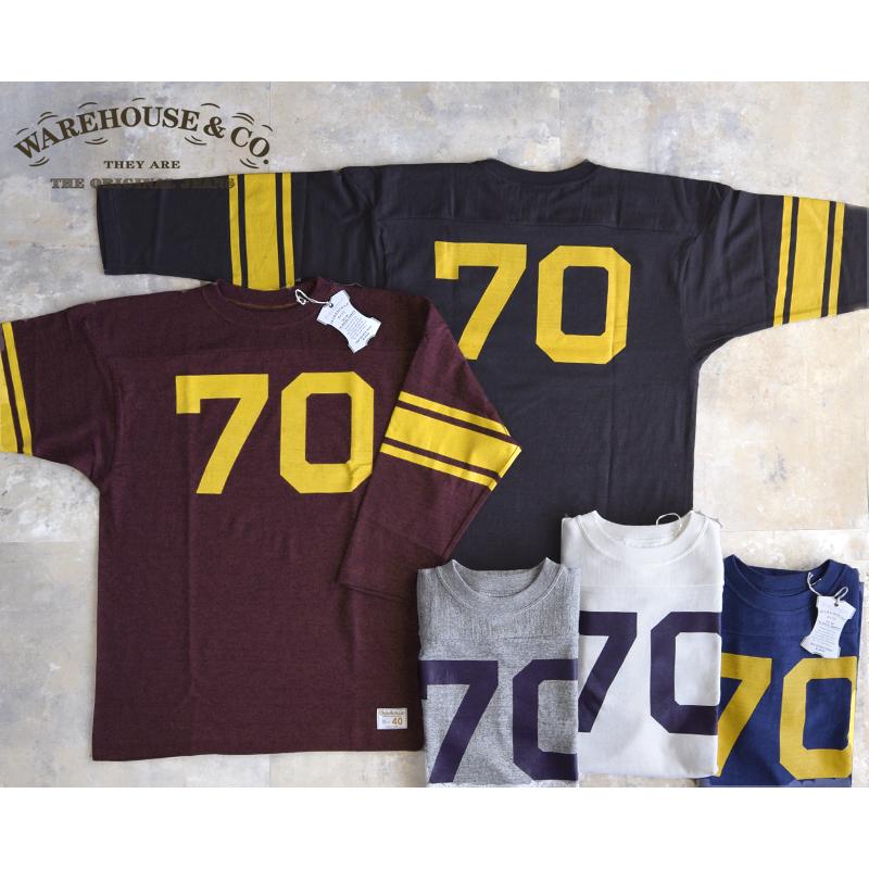 WAREHOUSEウエアハウス 4063 7分袖フットボールT FOOTBALL【NO.70