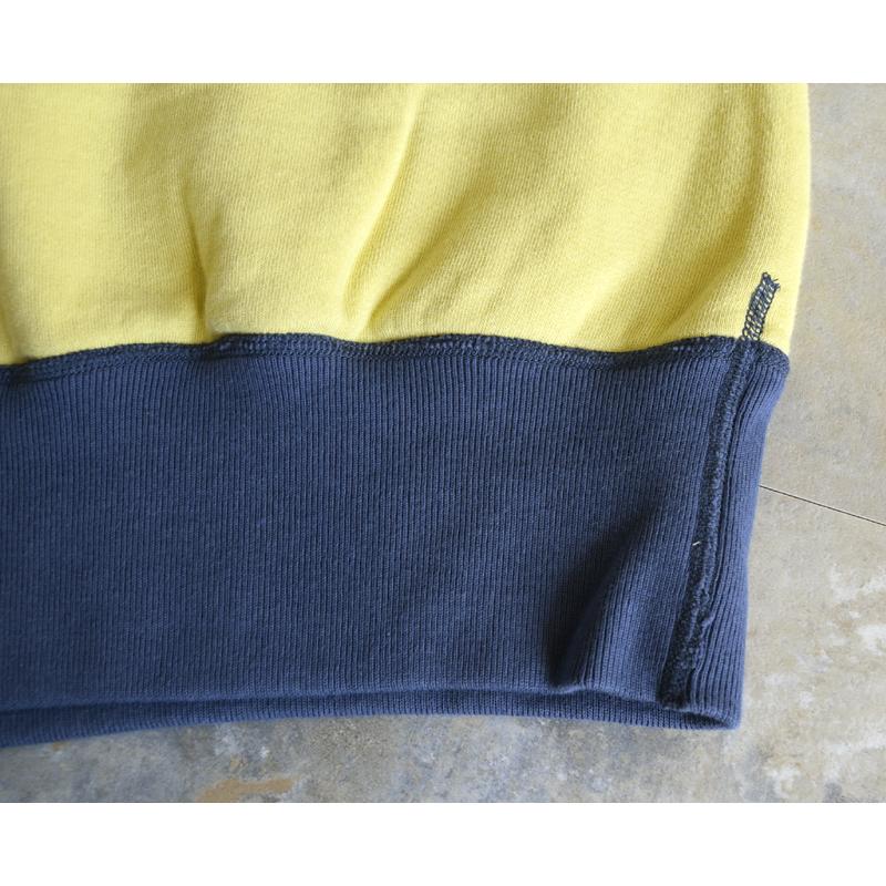 Two Moon 両V スウェット丸胴 レモンイエロー×ネイビー タグ付き極美品 Two Moon トゥームーン 両V丸胴スウェットLimited Edition / YELLOW