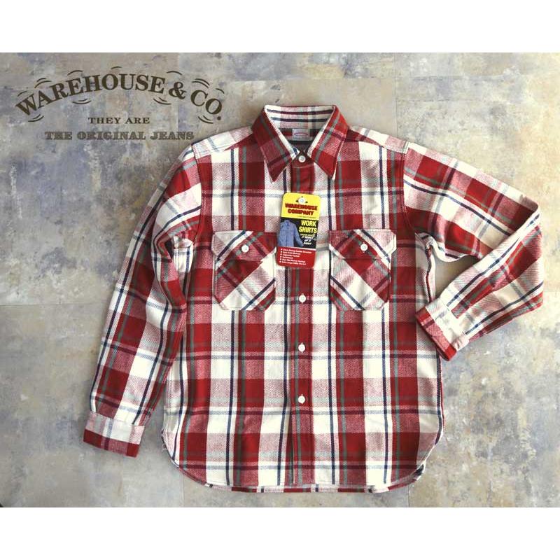 WAREHOUSE ウエアハウス FLANNEL SHIRTS C柄 【2025 MODEL】RED
