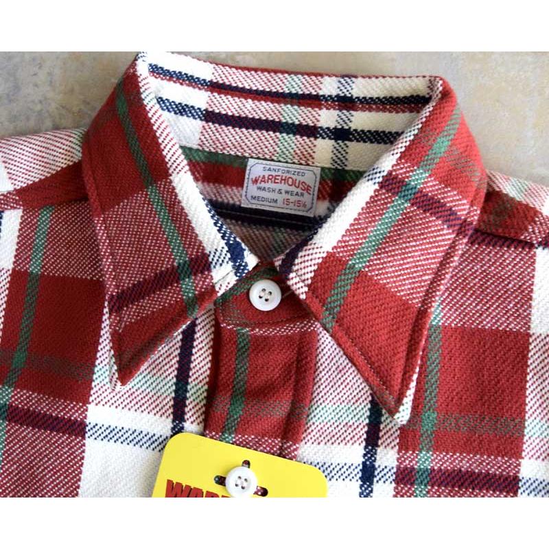 WAREHOUSE ウエアハウス FLANNEL SHIRTS C柄 【2025 MODEL】RED