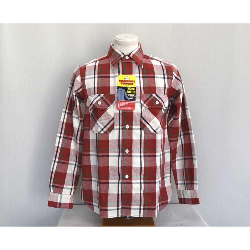 WAREHOUSE ウエアハウス FLANNEL SHIRTS C柄 【2025 MODEL】RED