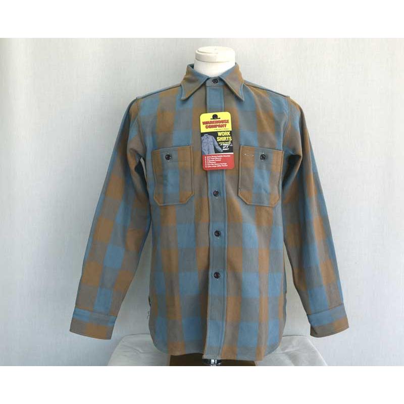 WAREHOUSE ウエアハウス FLANNEL SHIRTS A柄 / SAX ネルシャツ : TAKE