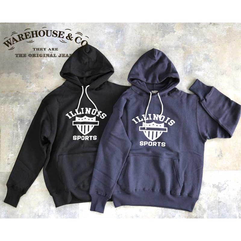 WAREHOUSE ウエアハウス Lot 450 2本針フードスウェット【 ILLINOIS