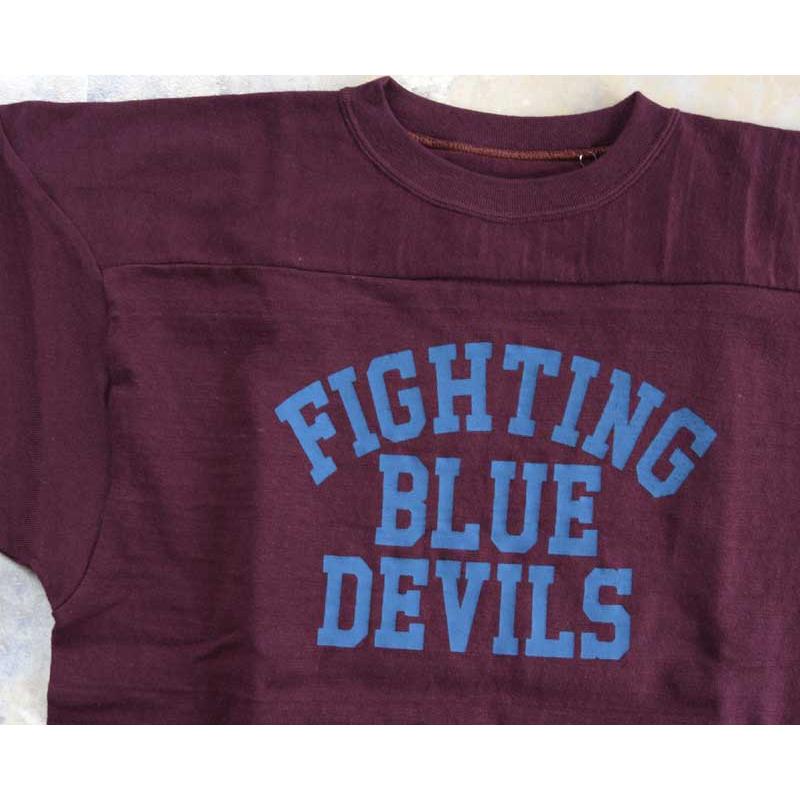 WAREHOUSEウエアハウス 4063 7分袖フットボールTEE F.B.T 【BLUE
