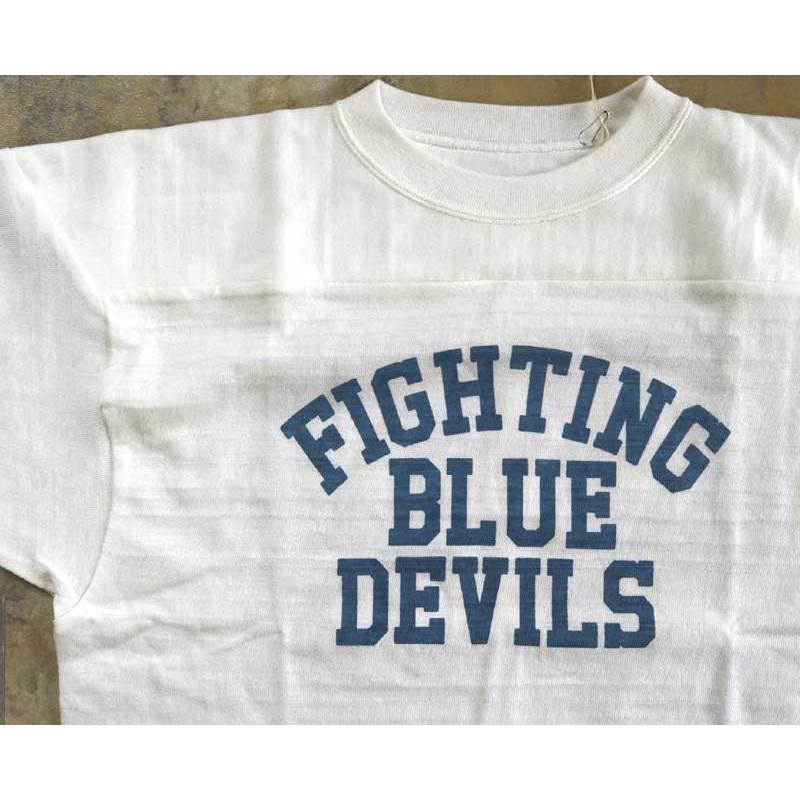 WAREHOUSEウエアハウス 4063 7分袖フットボールTEE F.B.T 【BLUE