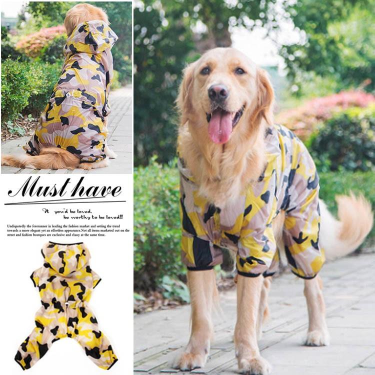 送料無料 大型犬向け 犬の服 迷彩柄の薄い生地つなぎレインコート 大型犬 大きいサイズ ドッグウェア 犬服 犬レインコート Cttt ペット雑貨のテイクオフ 通販 Yahoo ショッピング